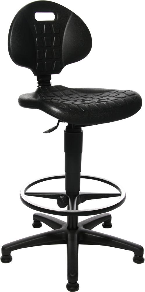 Image de Arbeitsstuhl TEC 20 Sitz PU-Schaum schwarz Sitzhöhe 590-840 mm mit Gleiter /Fußring