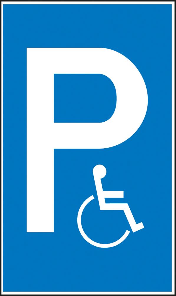 Picture of Parkplatzschild Kunstst. B250xH400 mm Nur für Behinderte