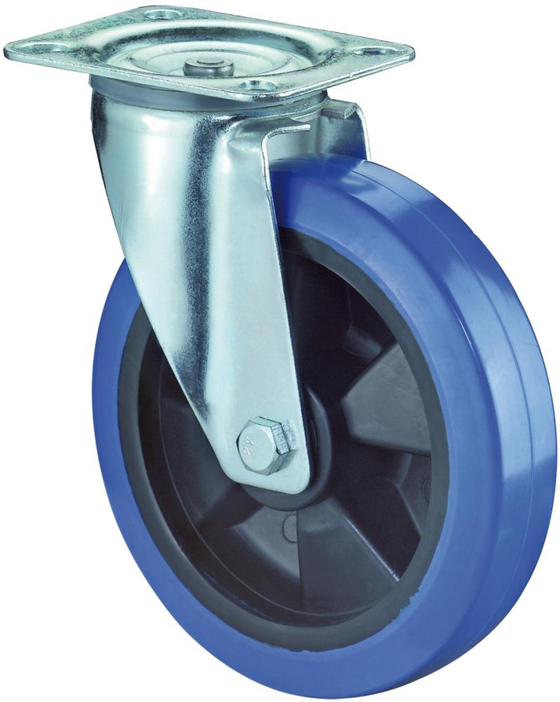 Image de Lenkrolle 125mm LS400 Platte,Elastik blau,RL LS400.B61.125